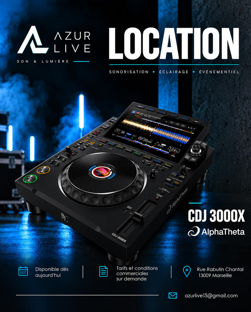 Pioneer CDJ-3000X — Platine DJ professionnelle disponible à la location à Marseille.