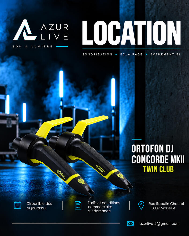 Ortofon Concorde MKII Club — Cellules DJ professionnelles, disponibles à la location à Marseille.